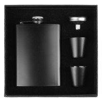 DECANT 8, flask with two cups in a set, 4/1, black