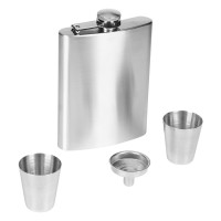 DECANT 8, flask with two cups in a set, 4/1, silver