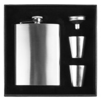 DECANT 8, flask with two cups in a set, 4/1, silver