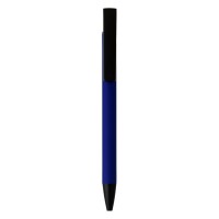 HALTER METAL, metal ball pen with mobile phone holder, royal blue