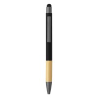 TITANIUM TOUCH BAMBOO, metal "touch" ball pen, black