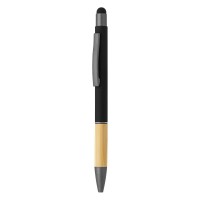TITANIUM TOUCH BAMBOO, metal "touch" ball pen, black