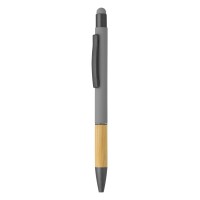 TITANIUM TOUCH BAMBOO, metal "touch" ball pen, gray