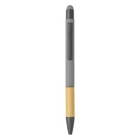 TITANIUM TOUCH BAMBOO, metal "touch" ball pen, gray