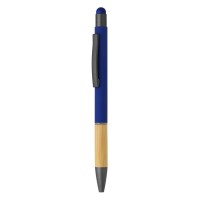 TITANIUM TOUCH BAMBOO, metal "touch" ball pen, royal blue