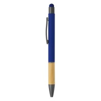 TITANIUM TOUCH BAMBOO, metal "touch" ball pen, royal blue