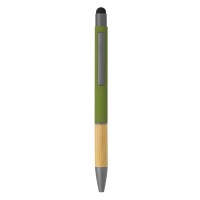 TITANIUM TOUCH BAMBOO, metal "touch" ball pen, olive