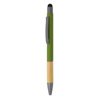 TITANIUM TOUCH BAMBOO, metal "touch" ball pen, olive