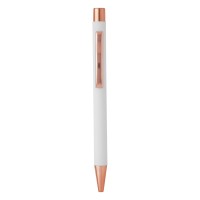 TITANIUM ROSE GOLD, metal ball pen, white