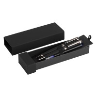 NEPTUN, regent metal ball pen and roller pen set, black