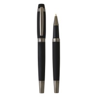 NEPTUN, regent metal ball pen and roller pen set, black
