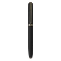 STRAIGHT, metal ball pen and roller pen set black