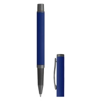 INK, metal ball pen and roller pen set blue