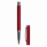INK, metal ball pen and roller pen set red