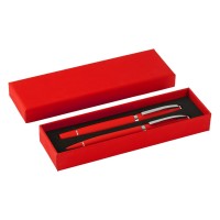 ASTRA PLUS, metal ball pen and roller pen set, red