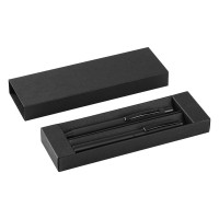TITANIUM JET BLACK SET, metal ball pen and roller pen set, black