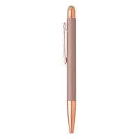 VIVA GOLD, metal "touch" ball pen with paper sleeve, gold rose