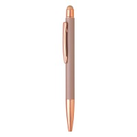 VIVA GOLD, metal "touch" ball pen with paper sleeve, gold rose