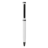 AMBASADOR, metal ball pen with paper sleeve, white