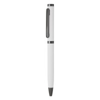 AMBASADOR, metal ball pen with paper sleeve, white
