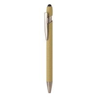 BOLD, metal "touch" ball pen with paper sleeve, beige