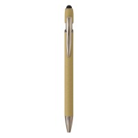 BOLD, metal "touch" ball pen with paper sleeve, beige