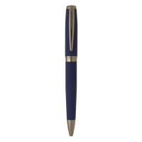 ARES SOFT, metal ball pen in a paper tube, blue