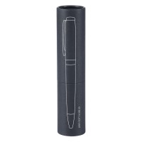 ARES SOFT, metal ball pen in a paper tube, blue