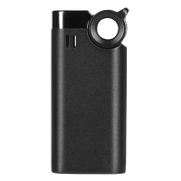 DON, jet flame metal lighter, metallic black