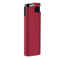 MAGMA SOFT, turbo flame electronic lighter in metal case, metallic red