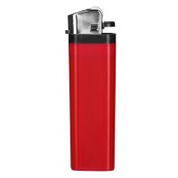DOMINO, flint lighter, disposable, red