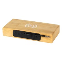 CORNER, lcd clock with wireless charger, 15w, beige