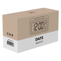 DATE, lcd desk clock, beige