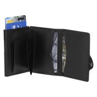 FORTIS, genuine leather wallet with rfid protection, black