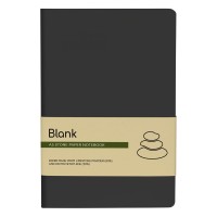 BLANK, a5 notebook, waterproof paper, black