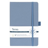TEREA, a5 notebook, cover is made of reclaimed bio material and paper, blue