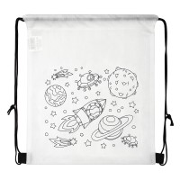 BAMBI, drawstring bag with crayons, white