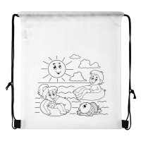 BAMBI, drawstring bag with crayons, white