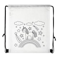 BAMBI, drawstring bag with crayons, white