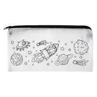 KINDER, pencil case with crayons, white