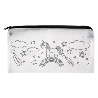 KINDER, pencil case with crayons, white