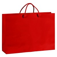 DINA HO, paper bag,  matt laminated, 190 g/m2, red