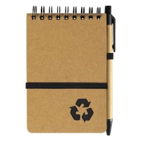 GREEN, notebook with pen, black