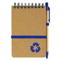 GREEN, notebook with pen, royal blue