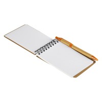 GREEN, notebook with pen, orange
