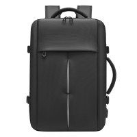 COMPACT, travel backpack with compression bag and pump, black