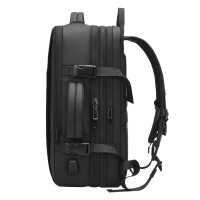 COMPACT, travel backpack with compression bag and pump, black