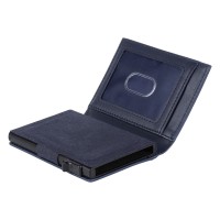 ARKON, genuine leather card holder with rfid protection, blue