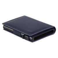 ARKON, genuine leather card holder with rfid protection, blue