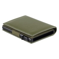 ARKON, genuine leather card holder with rfid protection, olive